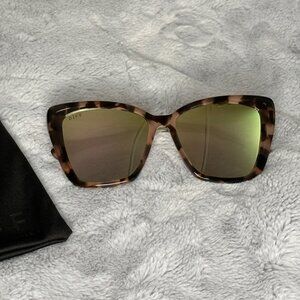 DIFF - Becky II - Himalayan Tortoise + Taupe Mirrored Polarized Sunglasses